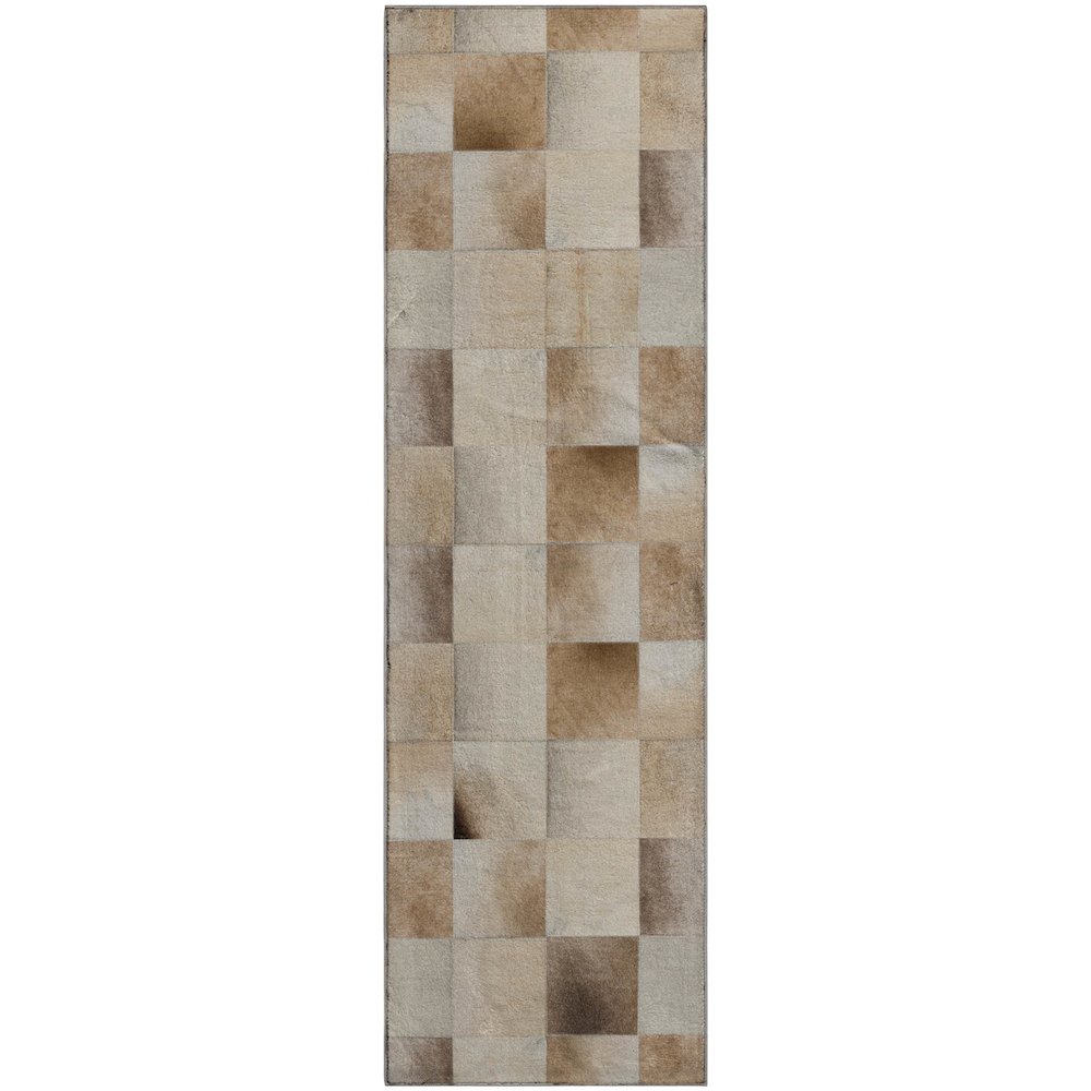Premium Machine Washable Mayfield  Taupe 2'3" x 7'6" Runner Rug. Picture 1