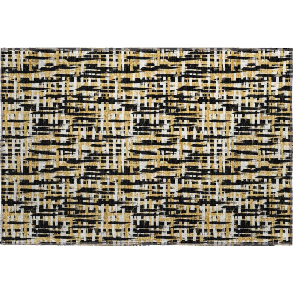 Premium Machine Washable Mayfield AMF1060 Black 1'8" x 2'6" Rug. Picture 1