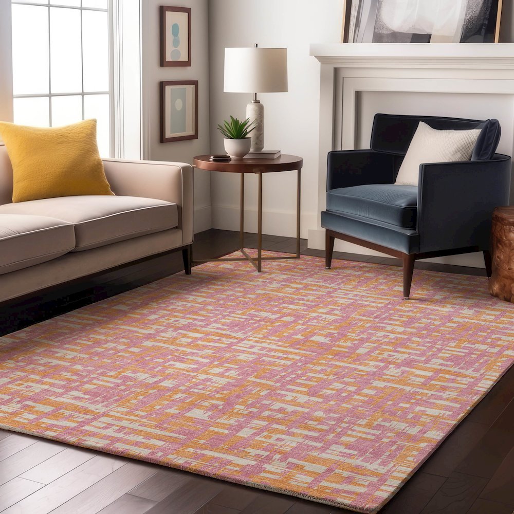 Premium Machine Washable Mayfield AMF1060 Pink 2'6" x 3'10" Rug. Picture 5