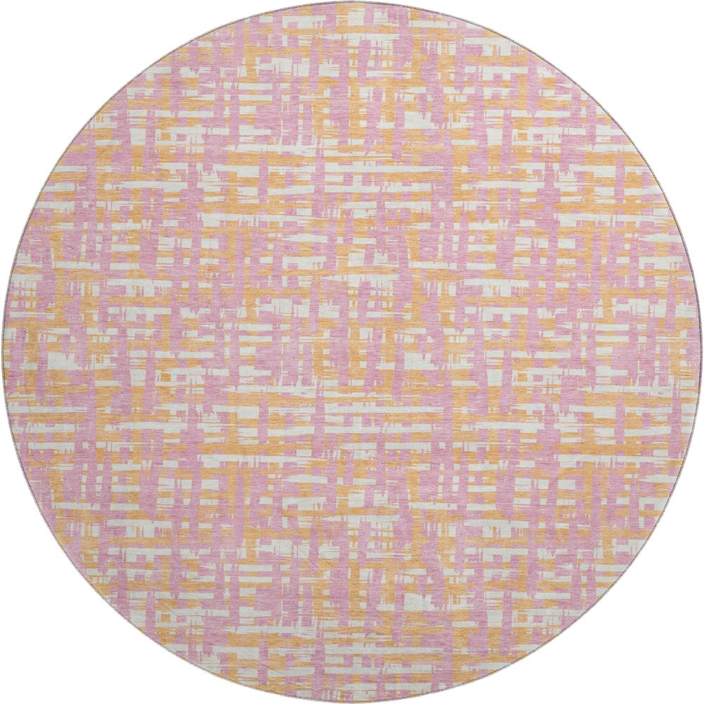 Premium Machine Washable Mayfield AMF1060 Pink 8' x 8' Round Rug. Picture 1