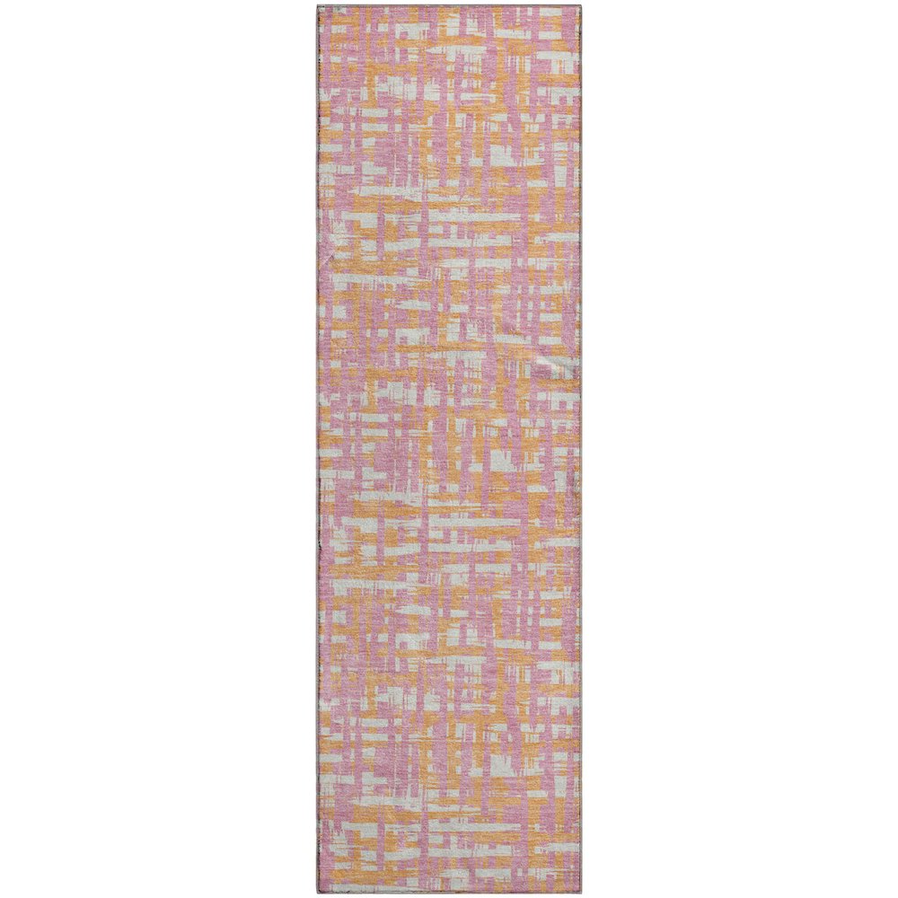 Premium Machine Washable Mayfield AMF1060 Pink 2'3" x 7'6" Runner Rug. Picture 1