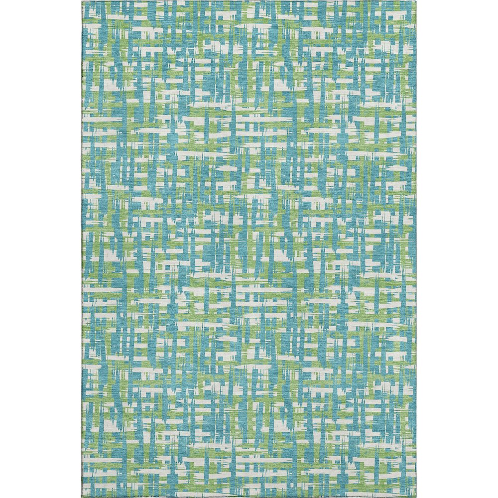 Premium Machine Washable Mayfield AMF1060 Turquoise 2'6" x 3'10" Rug. Picture 1