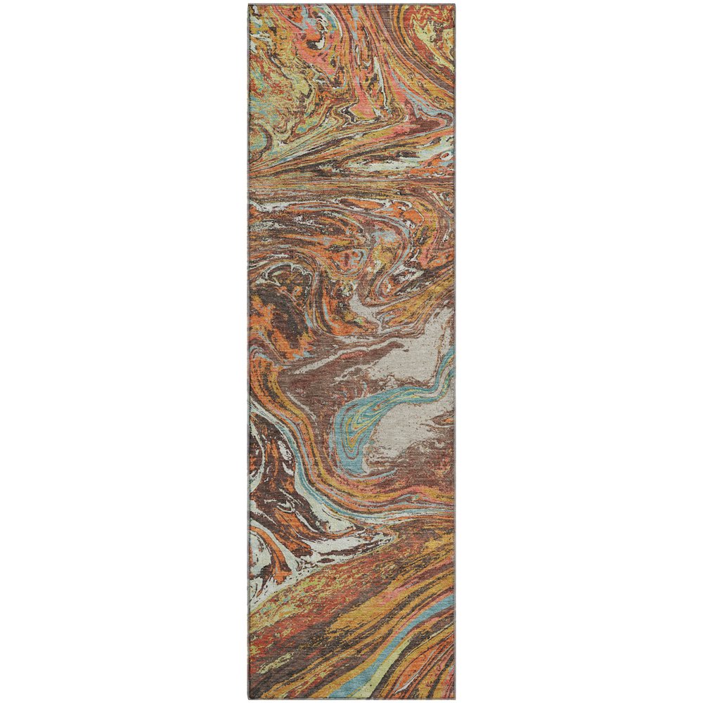 Premium Machine Washable Mayfield AMF1061 Khaki 2'3" x 7'6" Runner Rug. Picture 1