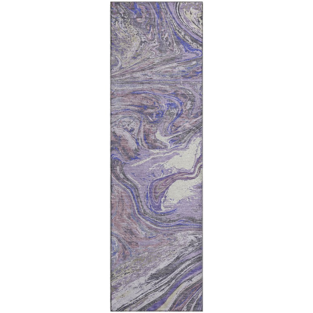 Premium Machine Washable Mayfield AMF1061 Lavender 2'3" x 7'6" Runner Rug. Picture 1