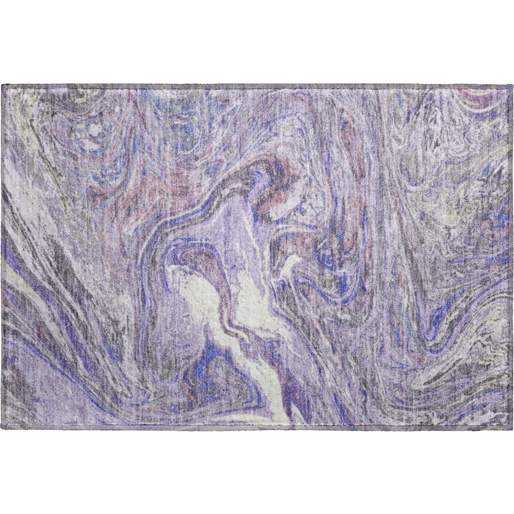 Premium Machine Washable Mayfield AMF1061 Lavender 1'8" x 2'6" Rug. Picture 1