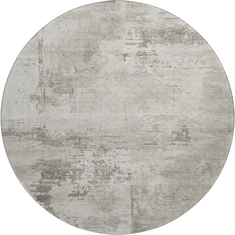 Premium Machine Washable Mayfield AMF1062 Beige 8' x 8' Round Rug. Picture 1