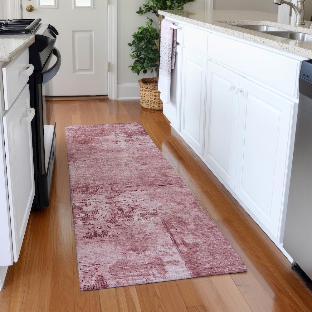 Premium Machine Washable Mayfield AMF1062 Blush 2'3" x 7'6" Runner Rug. Picture 5