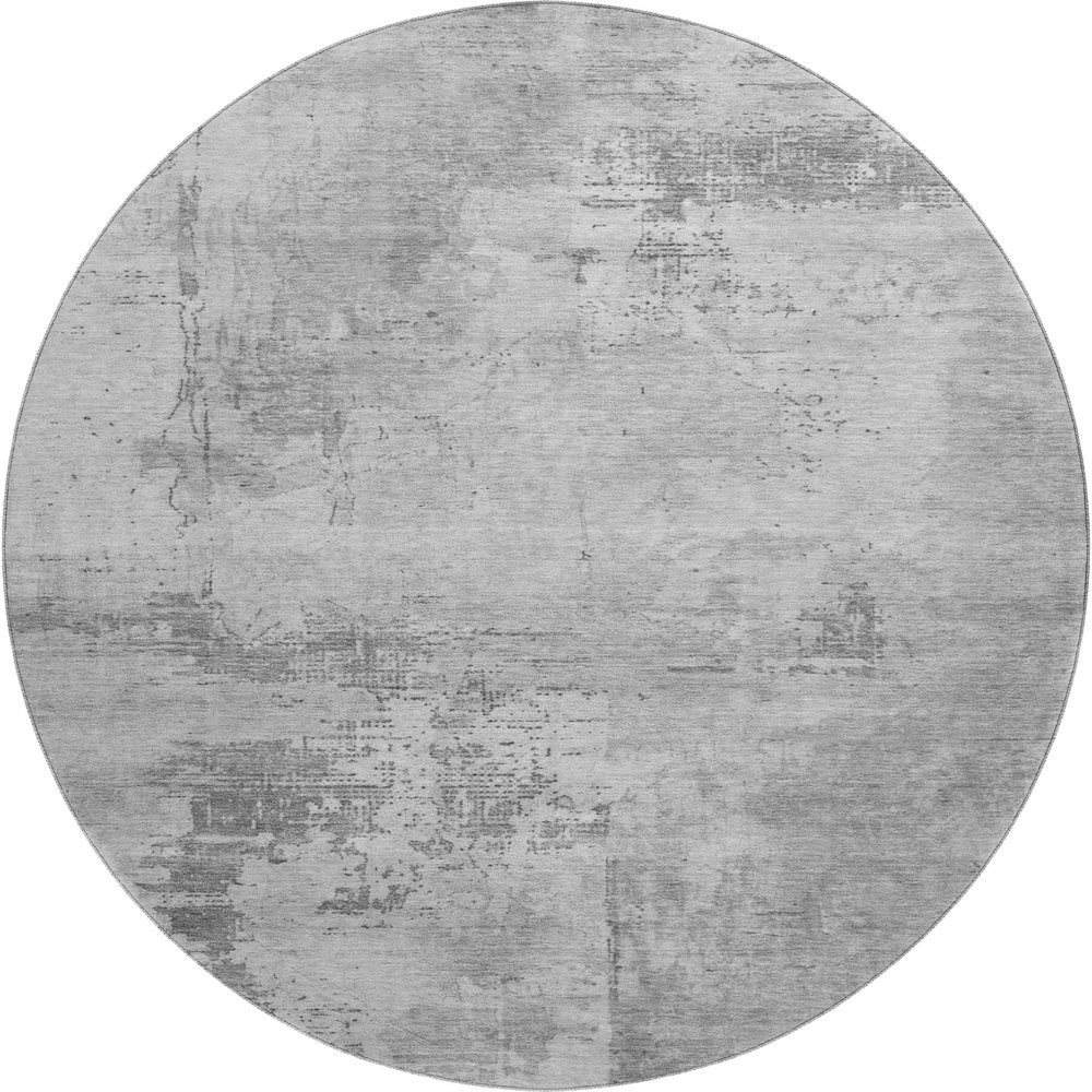 Premium Machine Washable Mayfield AMF1062 Gray 8' x 8' Round Rug. Picture 1