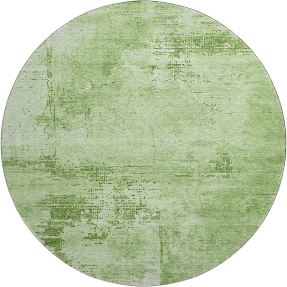 Premium Machine Washable Mayfield AMF1062 Green 8' x 8' Round Rug. Picture 1