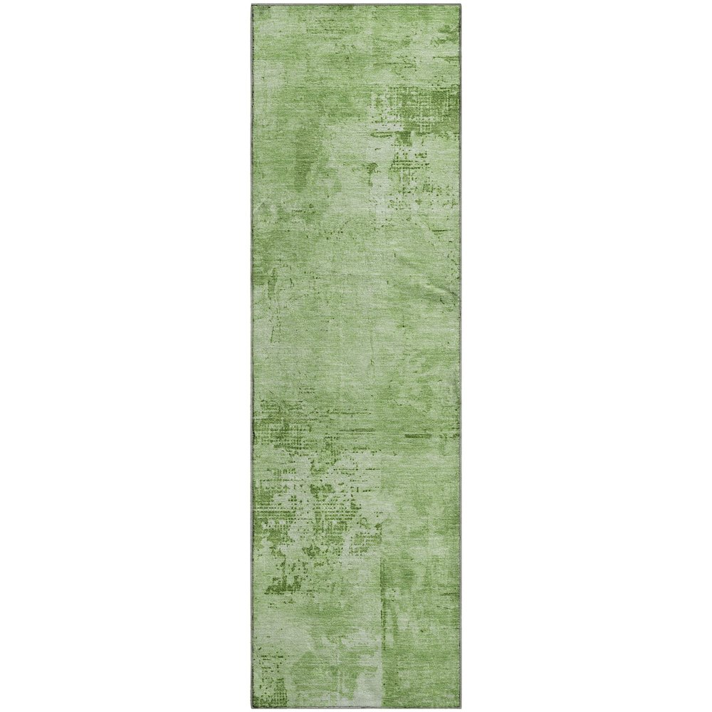 Premium Machine Washable Mayfield AMF1062 Green 2'3" x 7'6" Runner Rug. Picture 1