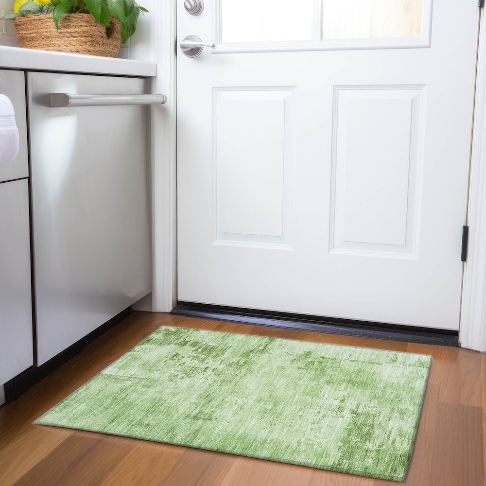 Premium Machine Washable Mayfield AMF1062 Green 1'8" x 2'6" Rug. Picture 5