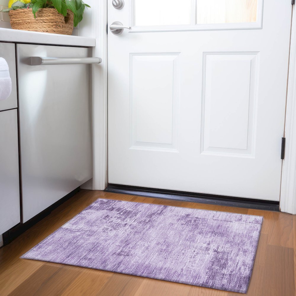 Premium Machine Washable Mayfield AMF1062 Lavender 1'8" x 2'6" Rug. Picture 5