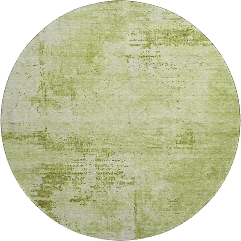 Premium Machine Washable Mayfield AMF1062 Lime 8' x 8' Round Rug. Picture 1