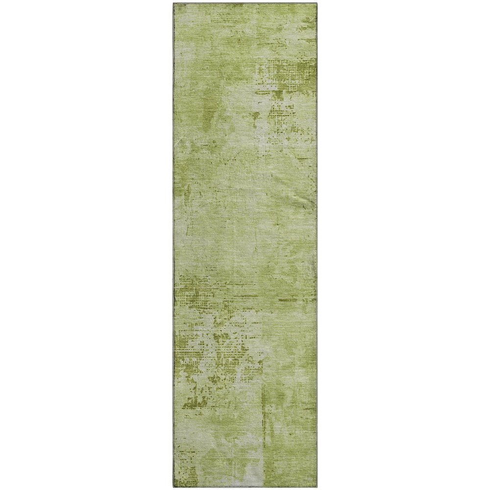 Premium Machine Washable Mayfield AMF1062 Lime 2'3" x 7'6" Runner Rug. Picture 1