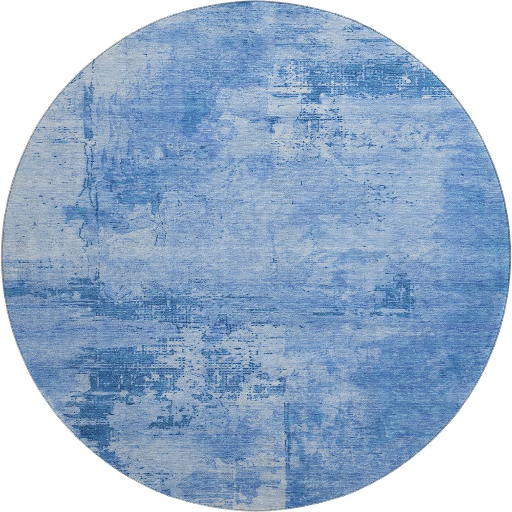 Premium Machine Washable Mayfield AMF1062 Navy 8' x 8' Round Rug. Picture 1