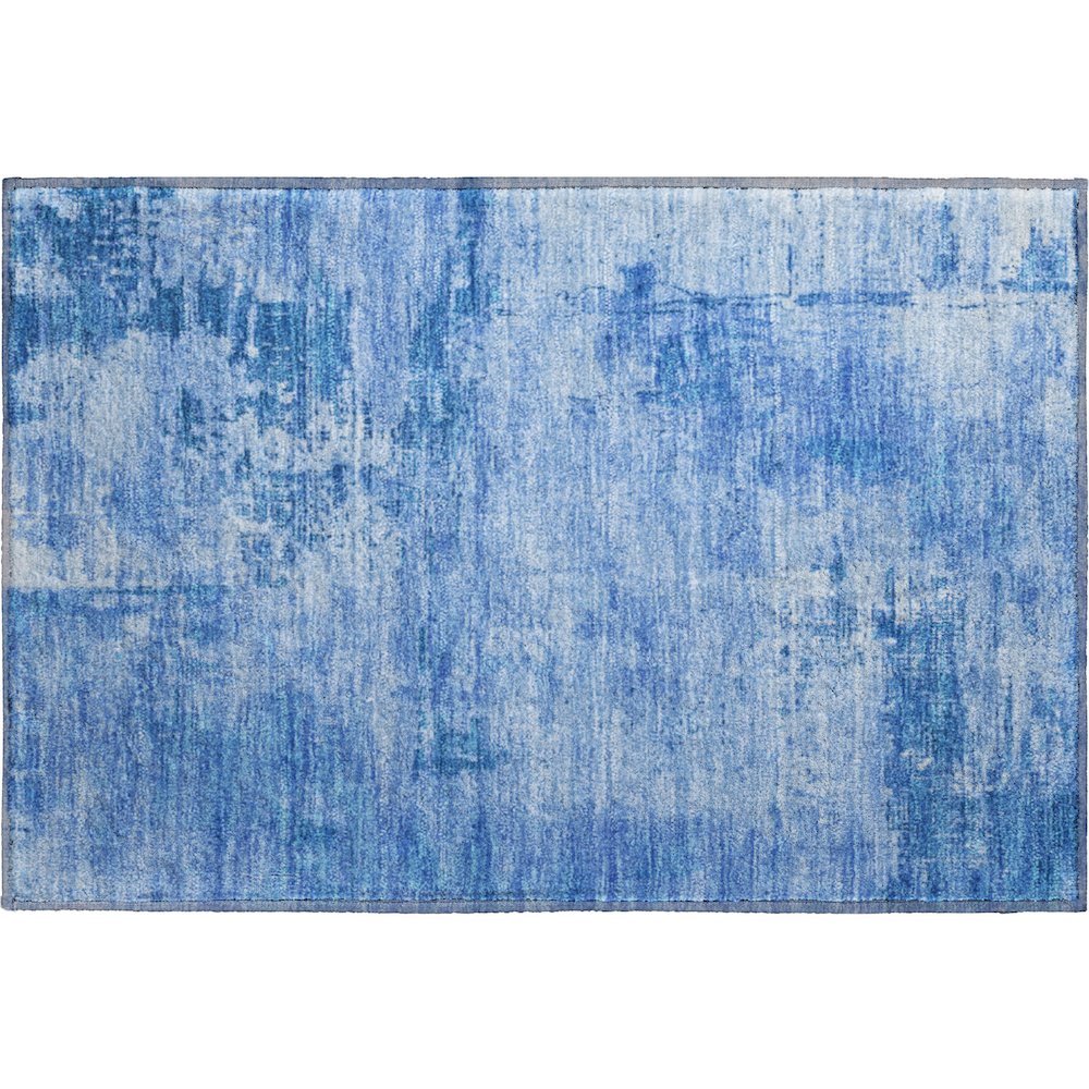 Premium Machine Washable Mayfield AMF1062 Navy 1'8" x 2'6" Rug. Picture 1