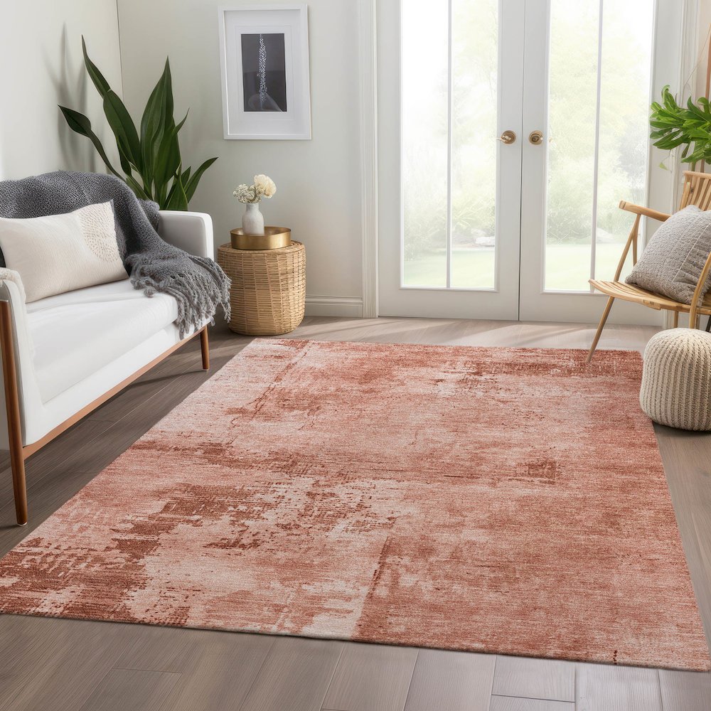 Premium Machine Washable Mayfield AMF1062 Paprika 2'6" x 3'10" Rug. Picture 6