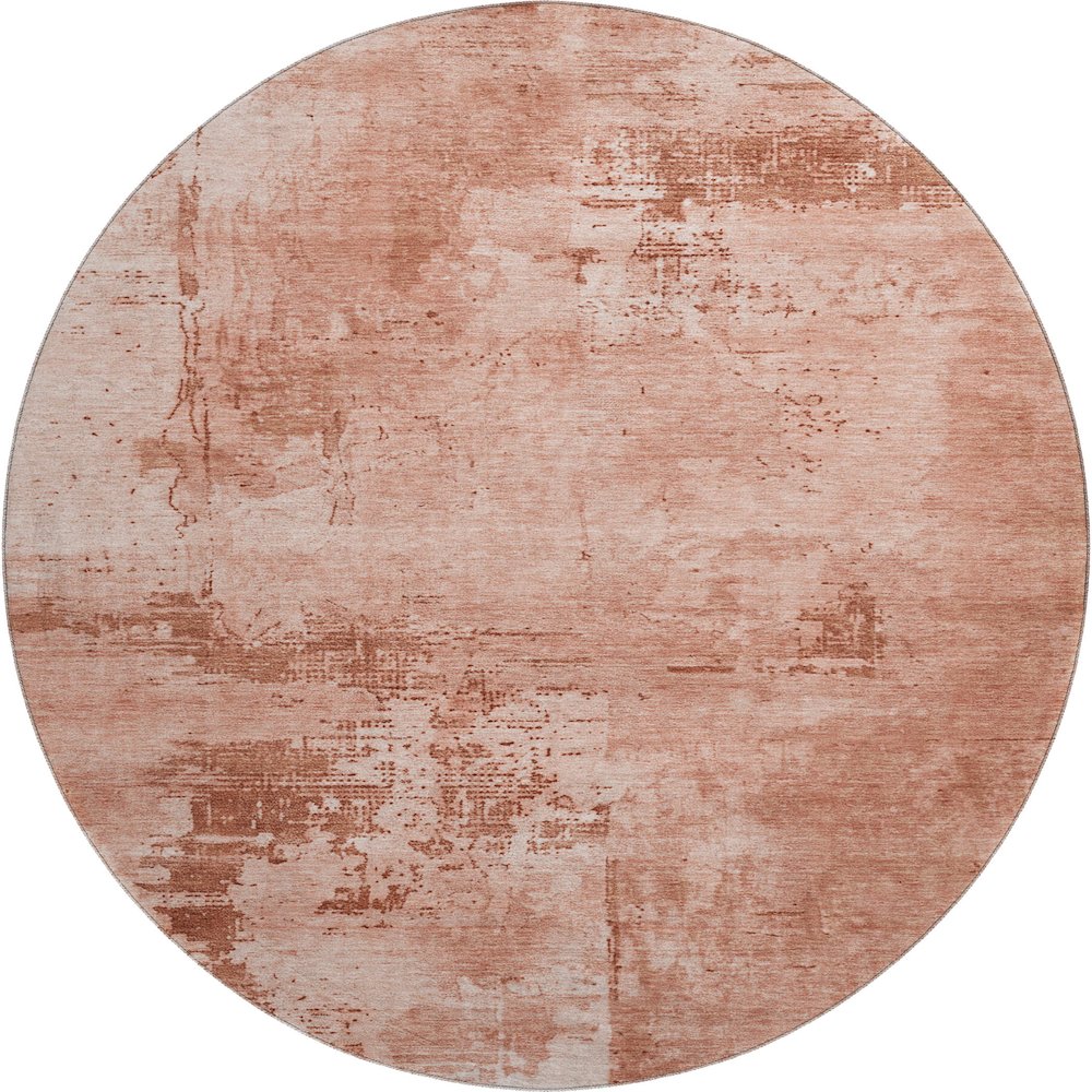 Premium Machine Washable Mayfield AMF1062 Paprika 8' x 8' Round Rug. Picture 1