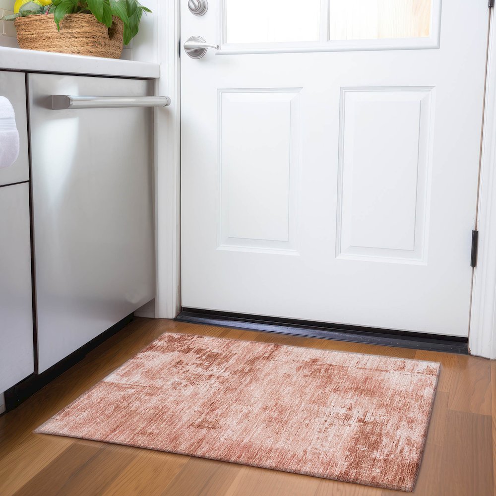 Premium Machine Washable Mayfield AMF1062 Paprika 1'8" x 2'6" Rug. Picture 5
