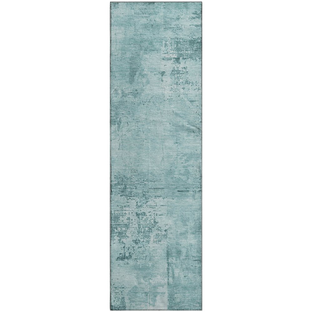 Premium Machine Washable Mayfield AMF1062 Seafoam 2'3" x 7'6" Runner Rug. Picture 1