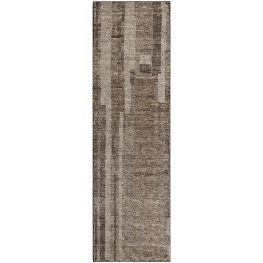 Premium Machine Washable Mayfield AMF1063 Brown 2'3" x 7'6" Runner Rug. Picture 1