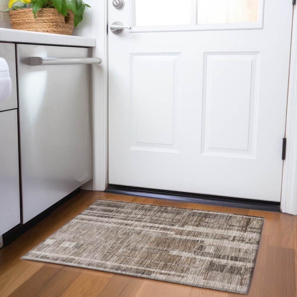 Premium Machine Washable Mayfield AMF1063 Brown 1'8" x 2'6" Rug. Picture 5