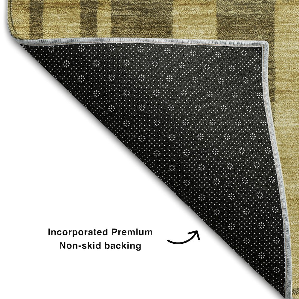 Premium Machine Washable Mayfield AMF1063 Gold 1'8" x 2'6" Rug. Picture 2