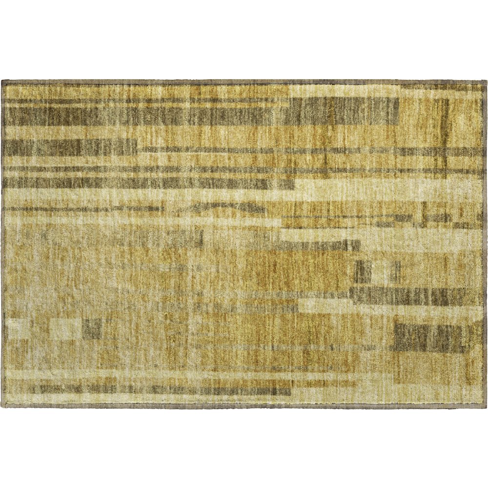Premium Machine Washable Mayfield AMF1063 Gold 1'8" x 2'6" Rug. Picture 1