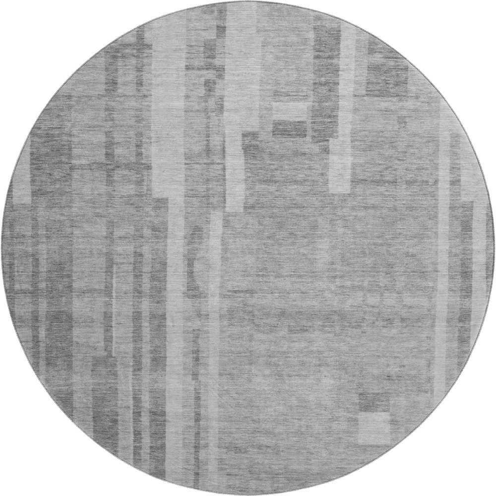 Premium Machine Washable Mayfield AMF1063 Gray 8' x 8' Round Rug. Picture 1