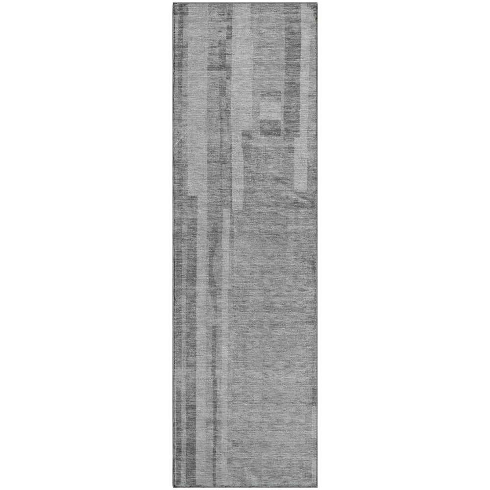 Premium Machine Washable Mayfield AMF1063 Gray 2'3" x 7'6" Runner Rug. Picture 1