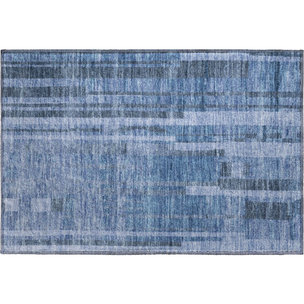 Premium Machine Washable Mayfield AMF1063 Navy 1'8" x 2'6" Rug. Picture 1
