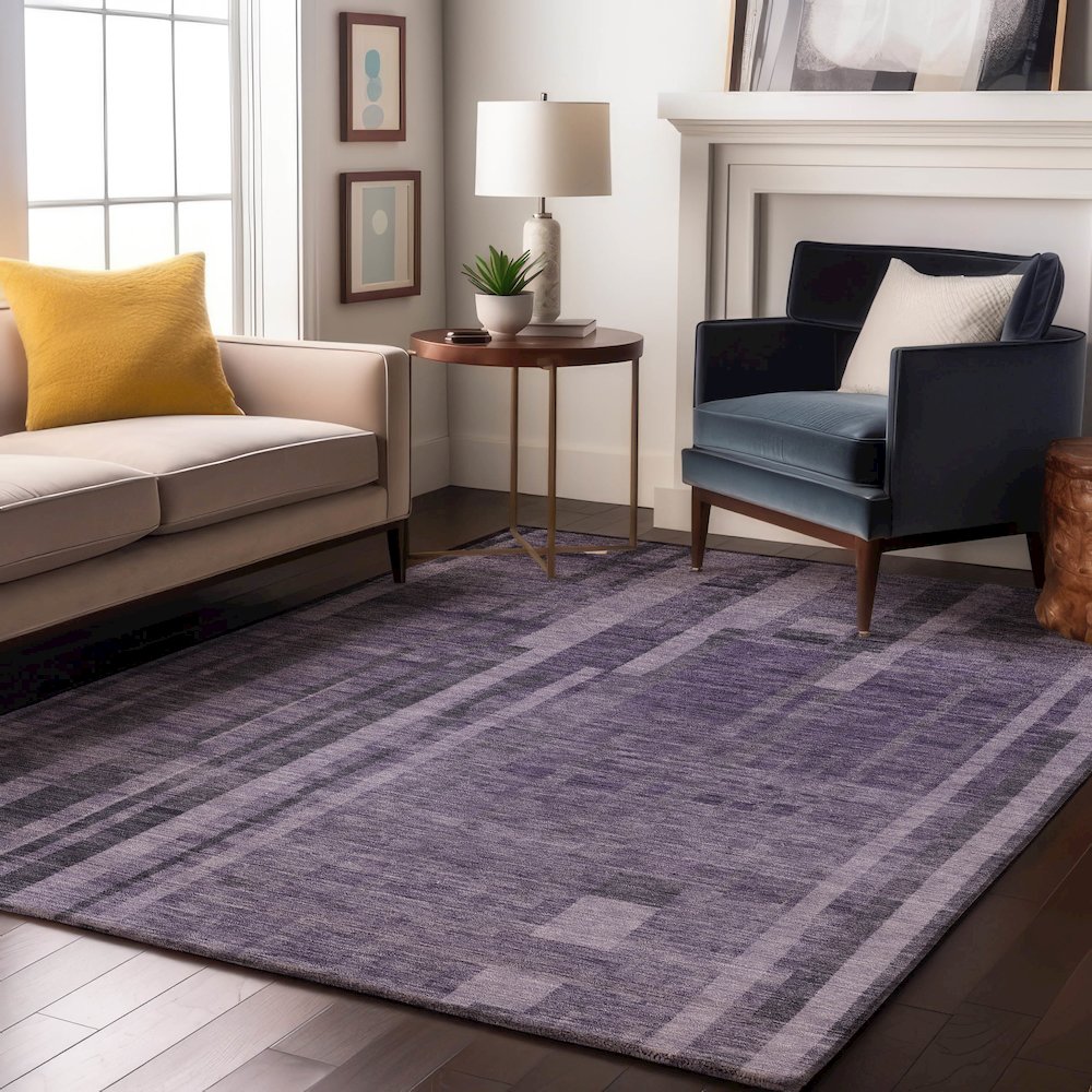 Premium Machine Washable Mayfield AMF1063 Purple 2'6" x 3'10" Rug. Picture 5
