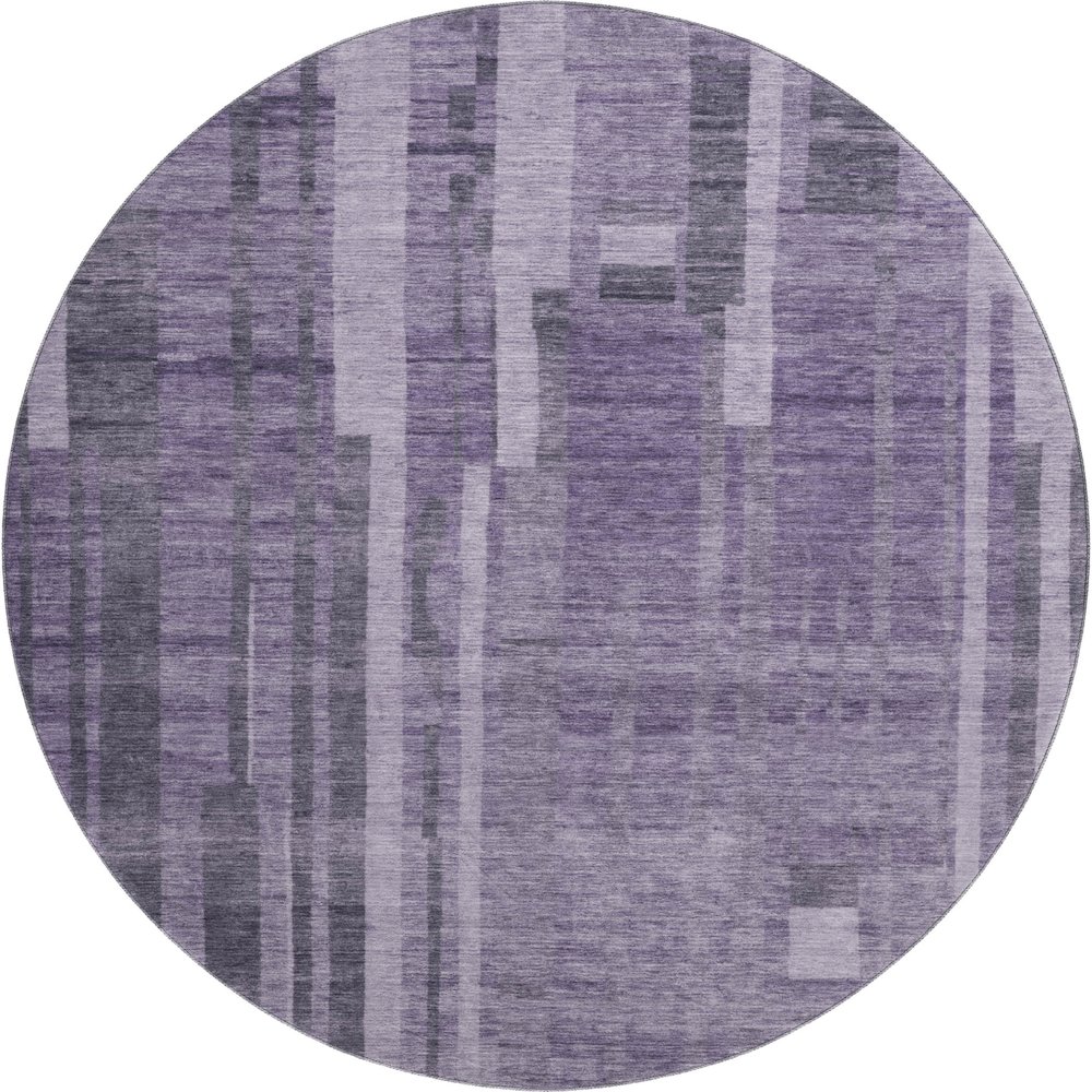 Premium Machine Washable Mayfield AMF1063 Purple 8' x 8' Round Rug. Picture 1