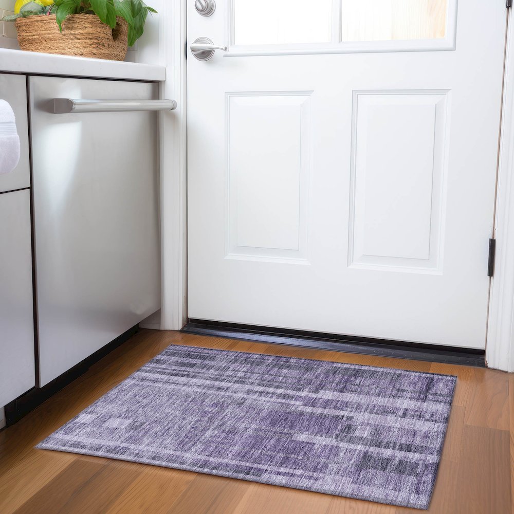Premium Machine Washable Mayfield AMF1063 Purple 1'8" x 2'6" Rug. Picture 5