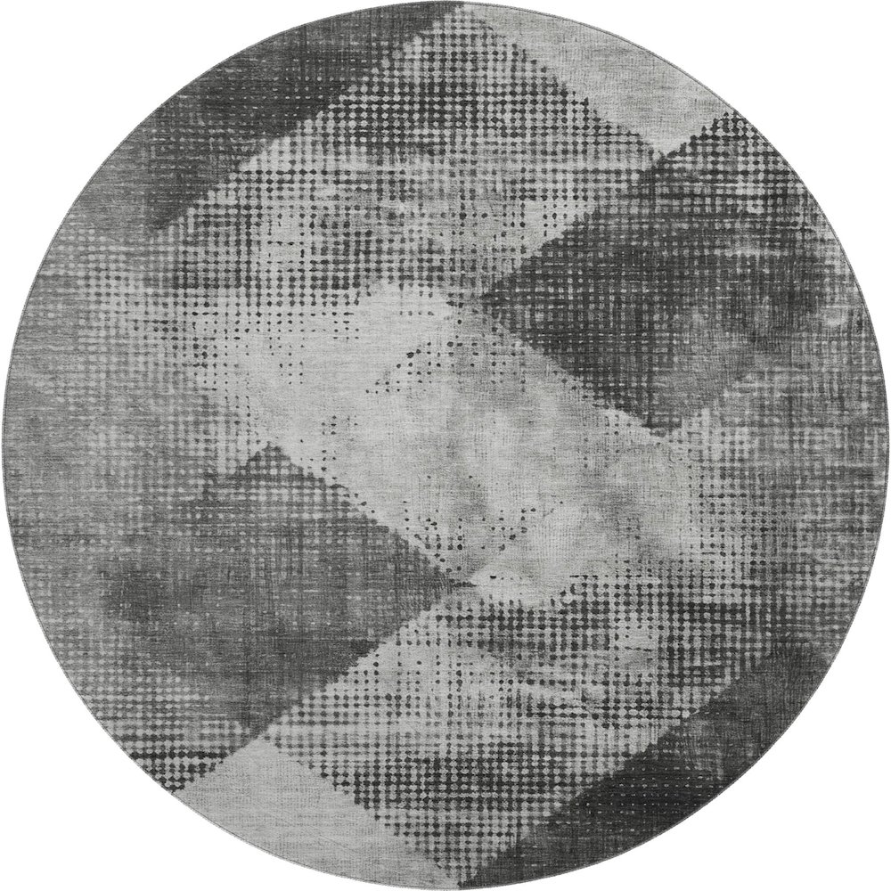 Premium Machine Washable Mayfield AMF1065 Gray 8' x 8' Round Rug. Picture 1
