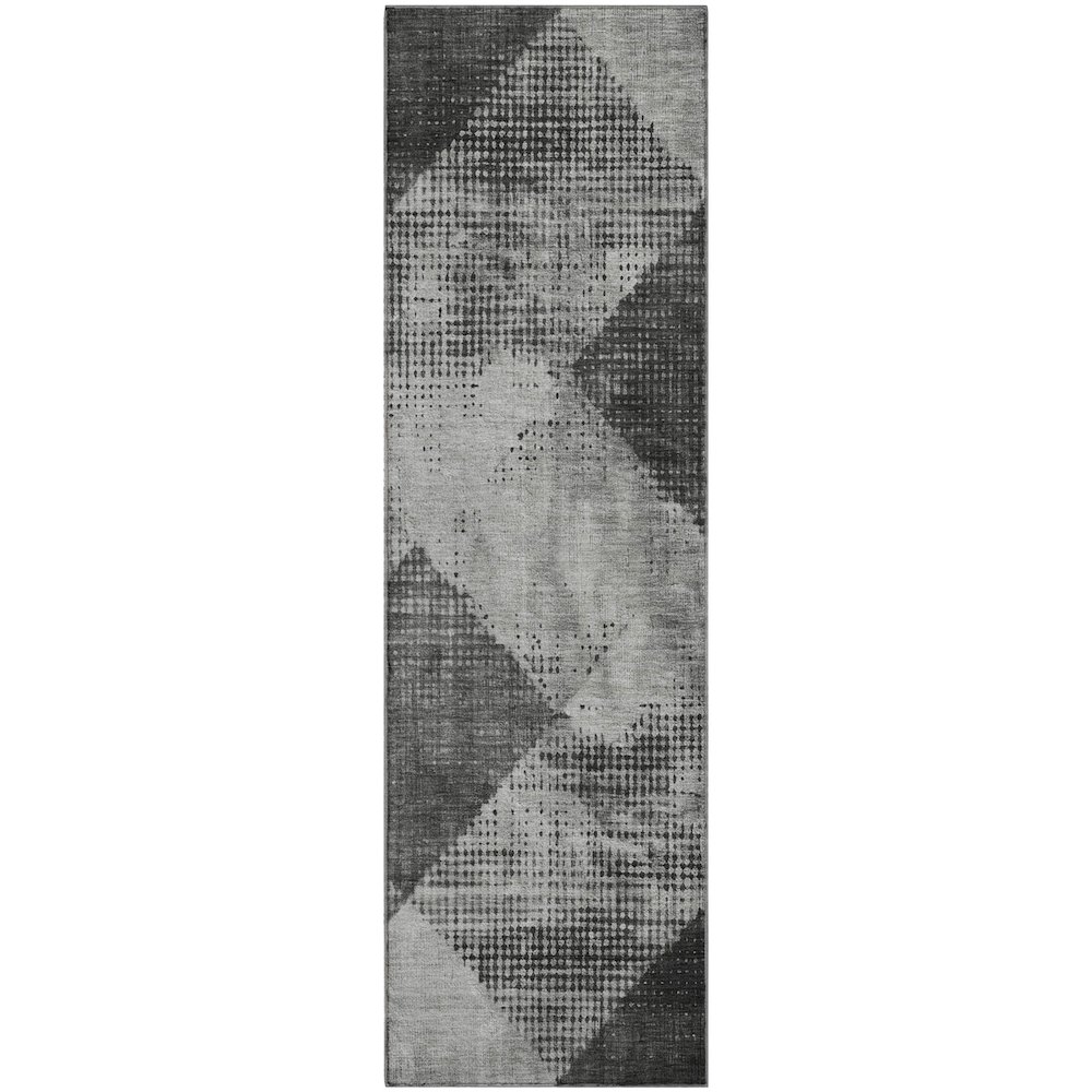 Premium Machine Washable Mayfield AMF1065 Gray 2'3" x 7'6" Runner Rug. Picture 1