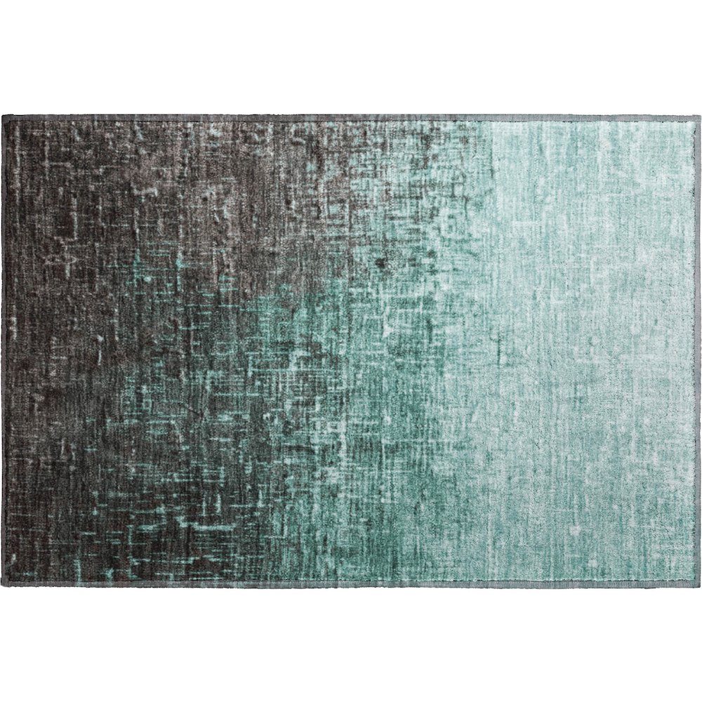 Premium Machine Washable Mayfield AMF1066 Teal 1'8" x 2'6" Rug. Picture 1