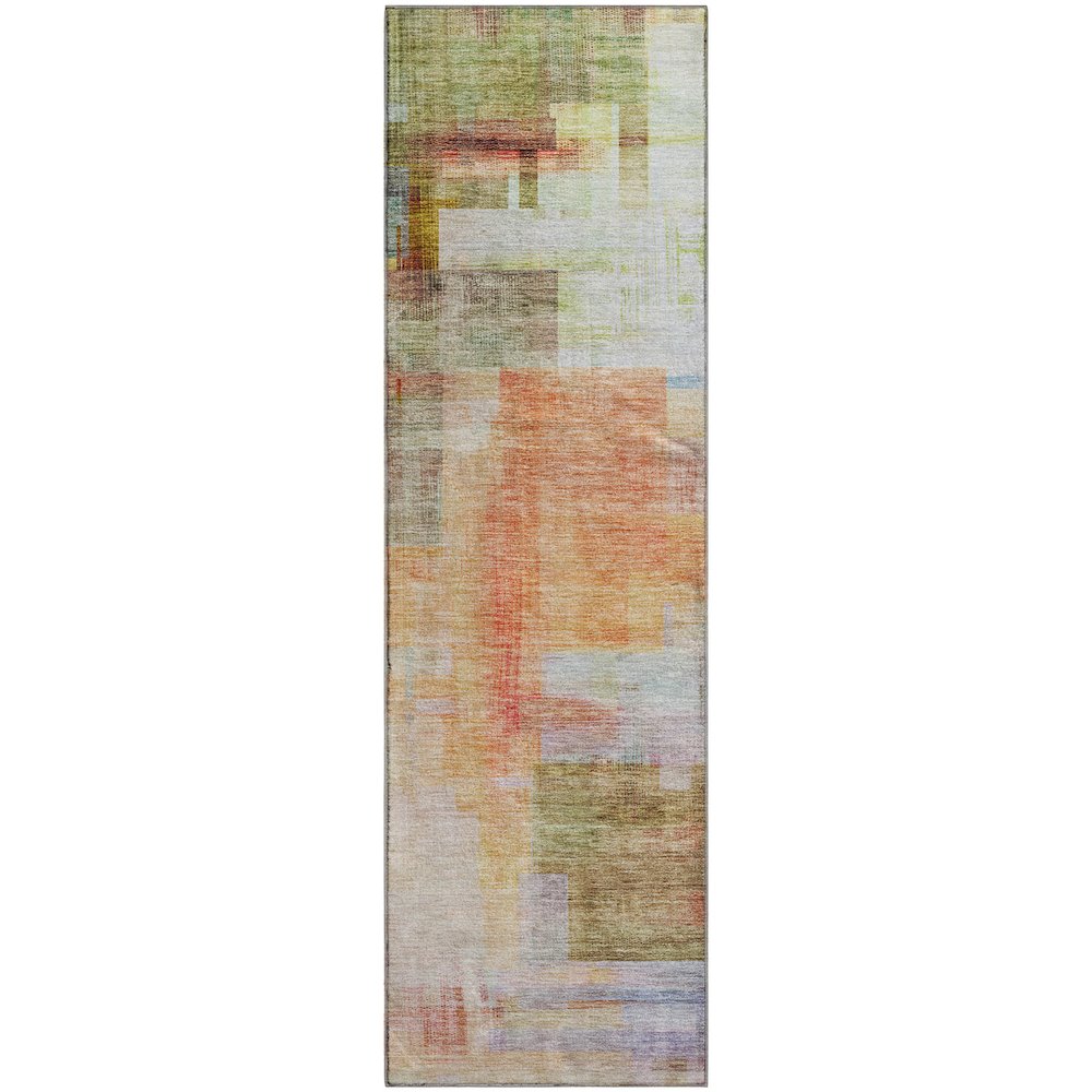 Premium Machine Washable Mayfield AMF1067 Coral 2'3" x 7'6" Runner Rug. Picture 1