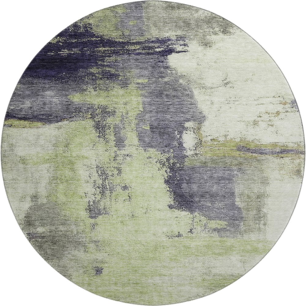 Premium Machine Washable Mayfield AMF1068 Fern 8' x 8' Round Rug. Picture 1
