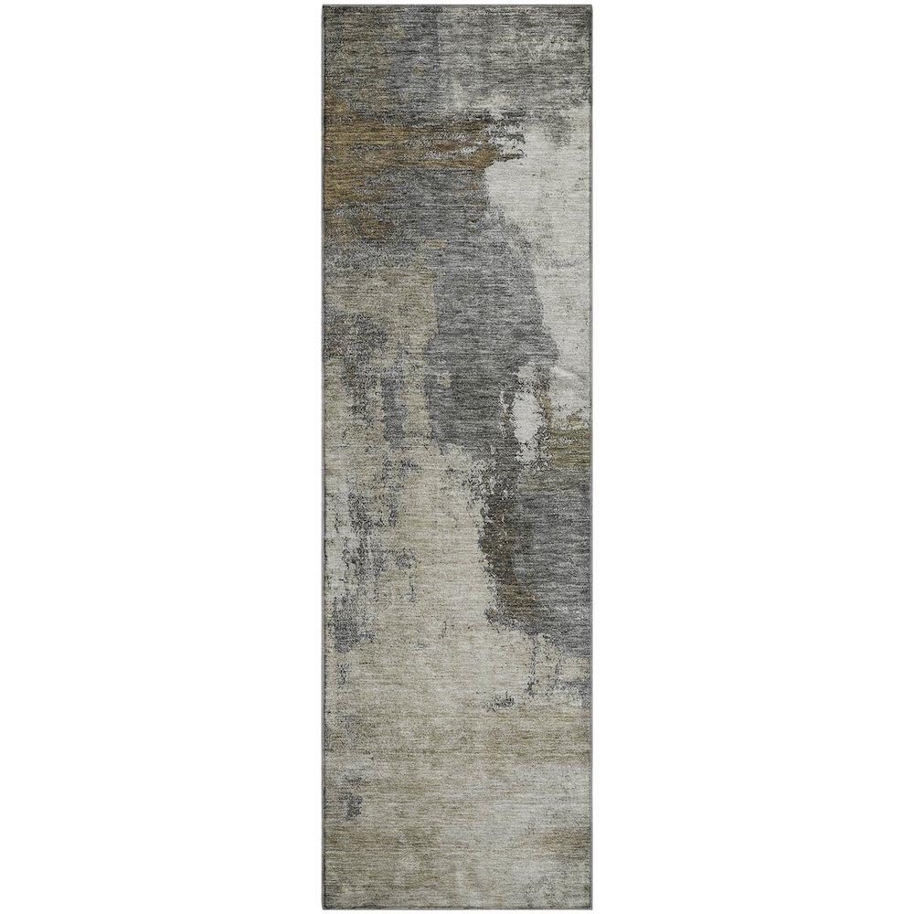 Premium Machine Washable Mayfield AMF1068 Gray 2'3" x 7'6" Runner Rug. Picture 1