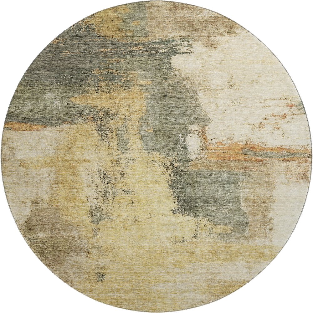 Premium Machine Washable Mayfield AMF1068 Sage 8' x 8' Round Rug. Picture 1