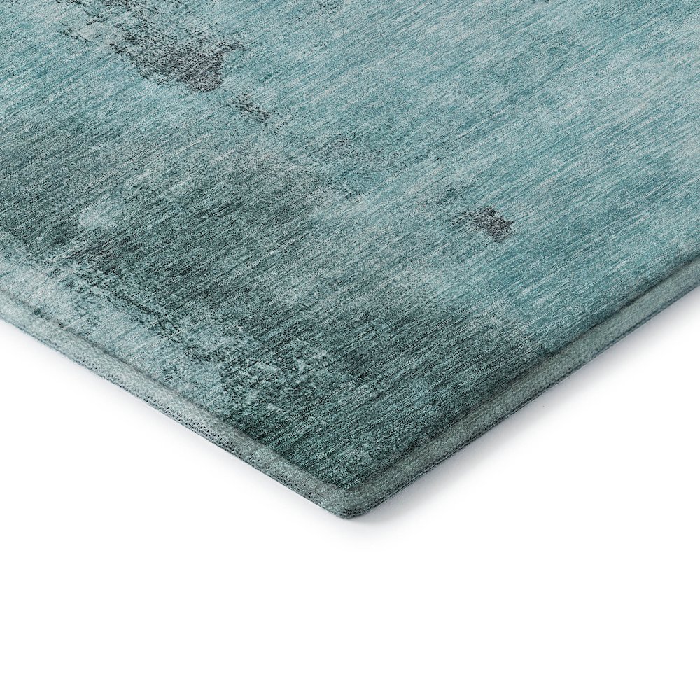 Premium Machine Washable Mayfield AMF1068 Teal 1'8" x 2'6" Rug. Picture 3