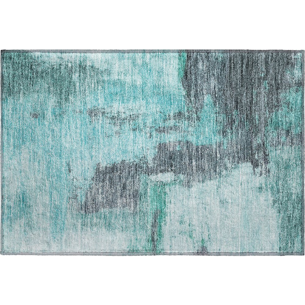 Premium Machine Washable Mayfield AMF1068 Teal 1'8" x 2'6" Rug. Picture 1