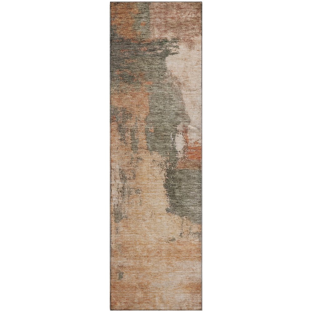 Premium Machine Washable Mayfield AMF1068 Terracotta 2'3" x 7'6" Runner Rug. Picture 1
