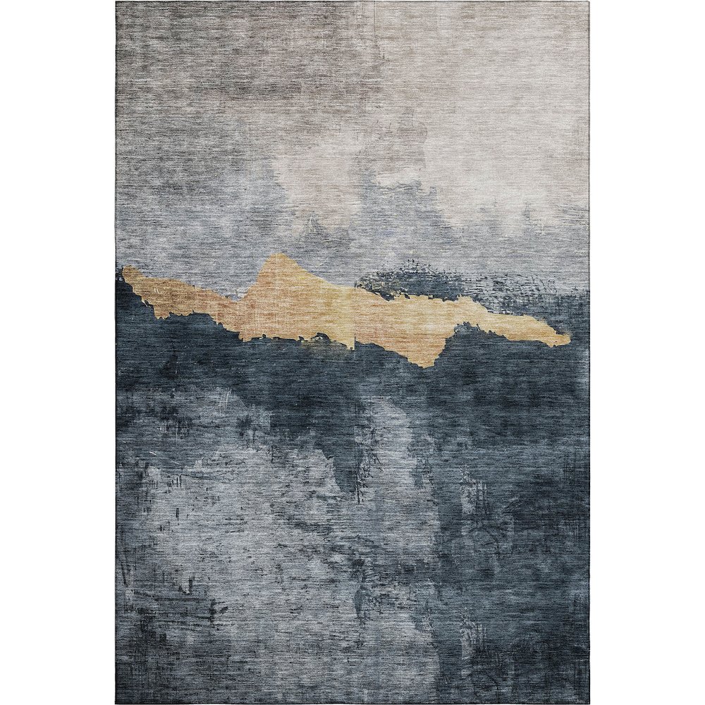 Premium Machine Washable Mayfield AMF1069 Blue 2'6" x 3'10" Rug. Picture 1
