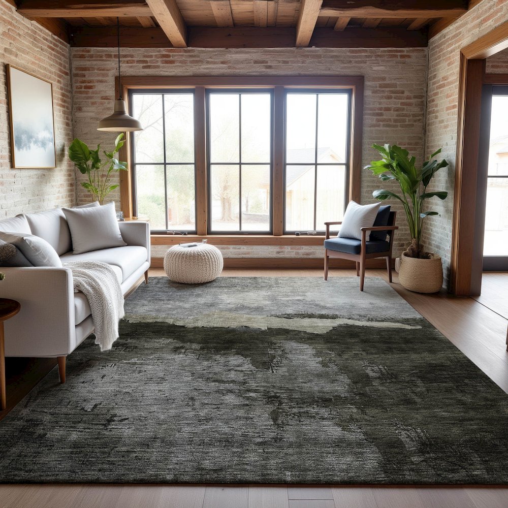 Premium Machine Washable Mayfield AMF1069 Taupe 2'6" x 3'10" Rug. Picture 5