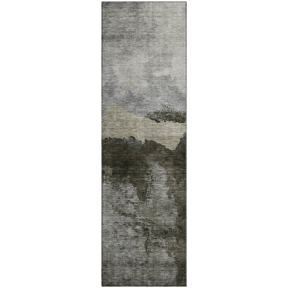 Premium Machine Washable Mayfield AMF1069 Taupe 2'3" x 7'6" Runner Rug. Picture 1