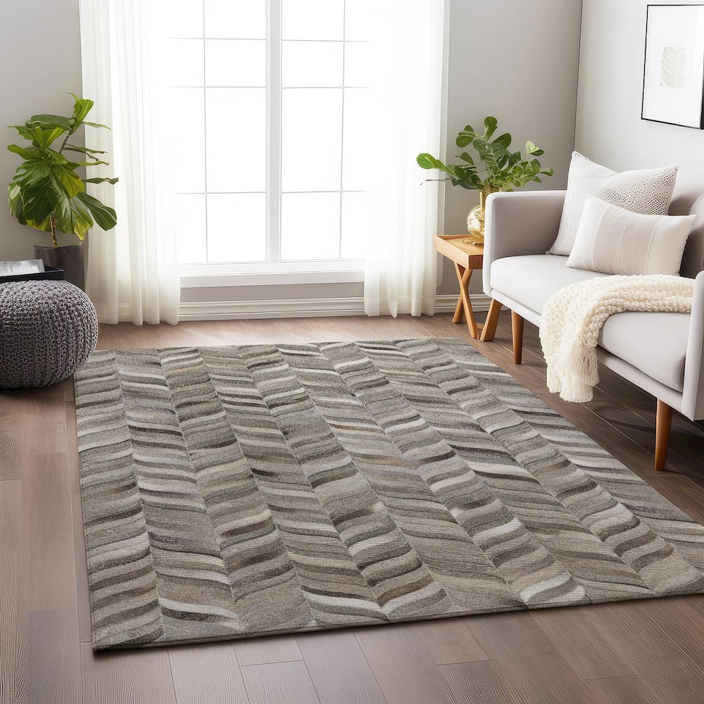 Premium Machine Washable Mayfield  Gray 2'6" x 3'10" Rug. Picture 5