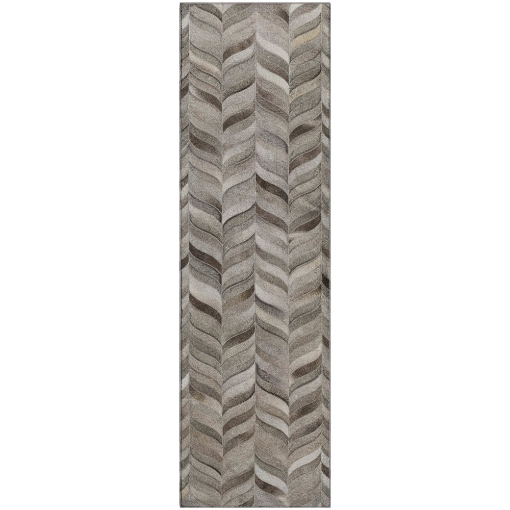 Premium Machine Washable Mayfield  Gray 2'3" x 7'6" Runner Rug. Picture 1