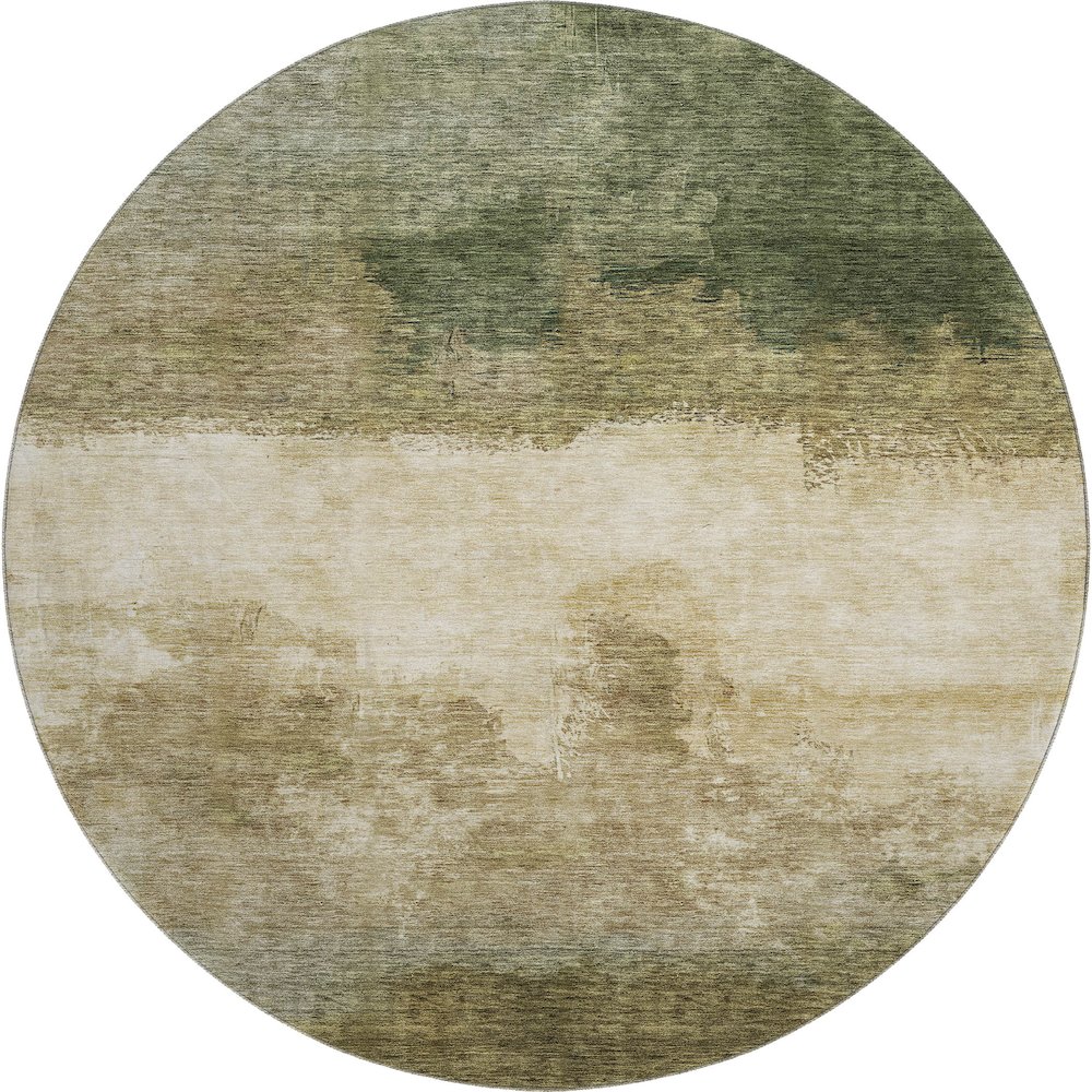 Premium Machine Washable Mayfield AMF1070 Fern 8' x 8' Round Rug. Picture 1